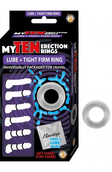 My Ten Erection Rings Lube + Tight Firm Ring -  Clear