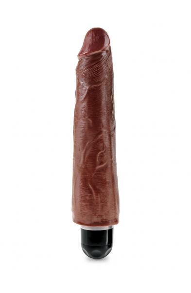 King Cock 9" Vibrating Stiffy Brown