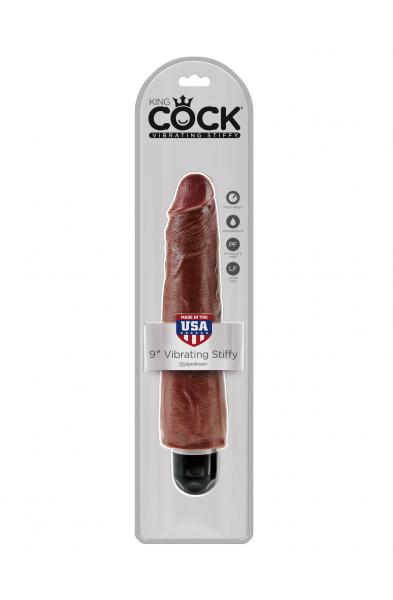 King Cock 9" Vibrating Stiffy Brown