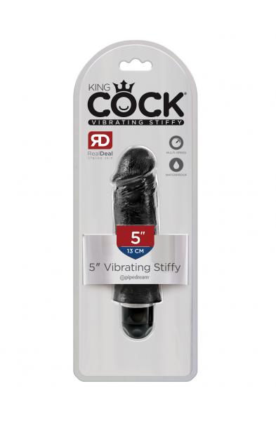 King Cock 5" Vibrating Stiffy Black