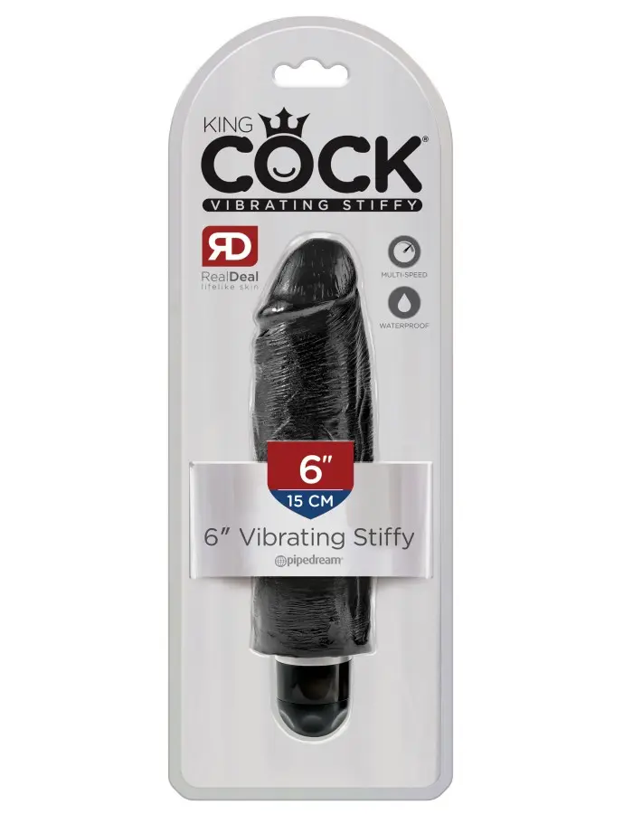 King Cock 6" Vibrating Stiffy - Black