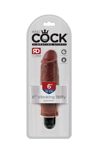 King Cock 6" Vibrating Stiffy - Brown