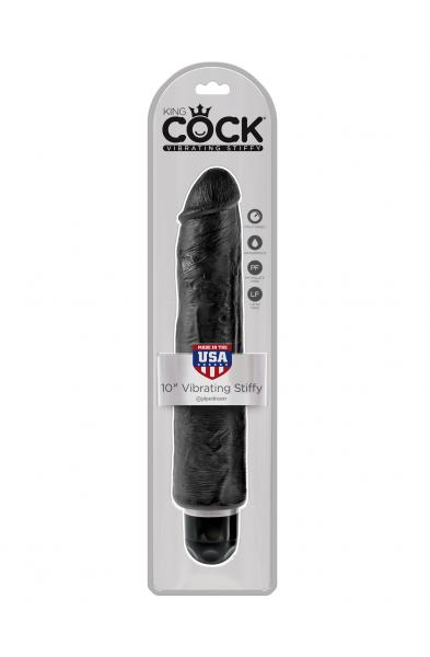 King Cock 10" Vibrating Stiffy Black