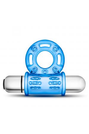 Stay Hard 10 Function Vibrating Bull Ring - Blue