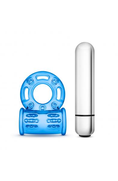 Stay Hard 10 Function Vibrating Bull Ring - Blue