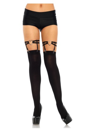 Heart Thigh High Suspender Garter - One Size