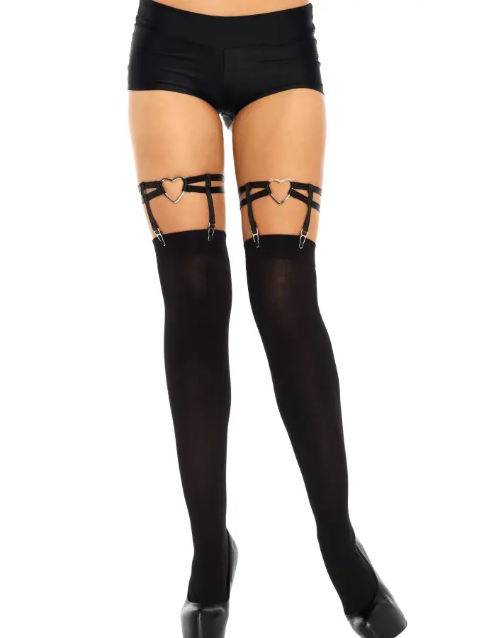 Heart Thigh High Suspender Garter - One Size