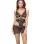 Lace Deep Plunge Babydoll & G-String  - One Size - Black