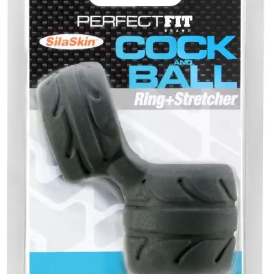 Silaskin Cock & Ball Ring and Stretcher - Black