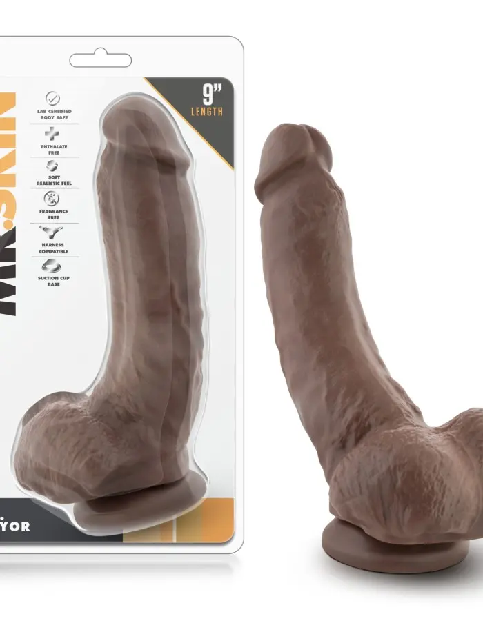 Dr. Skin - Mr. Mayor 9 Inch Dildo with Suction Cup - Chocolate