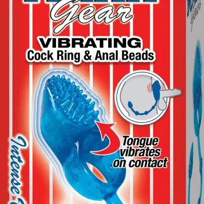 Maxx Gear Vibrating Cockring & Anal Beads - Blue
