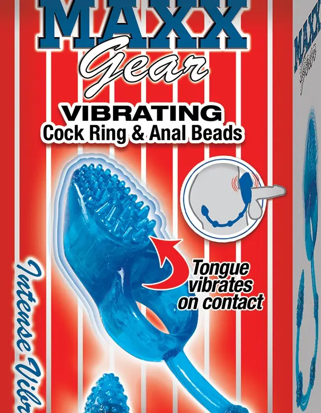 Maxx Gear Vibrating Cockring & Anal Beads - Blue