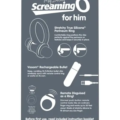My Secret  Bullet and Ring for Him - Grey