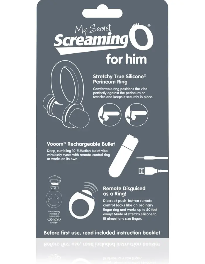My Secret  Bullet and Ring for Him - Grey