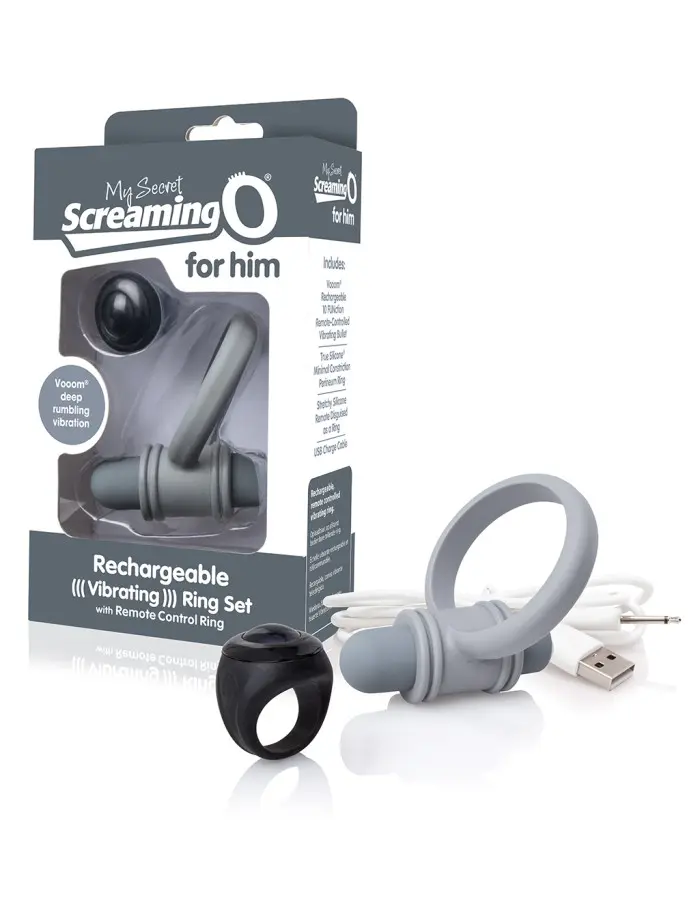 My Secret  Bullet and Ring for Him - Grey