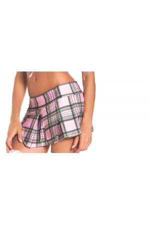 Pink Pleated School Girl Skirt - Medium/ Large