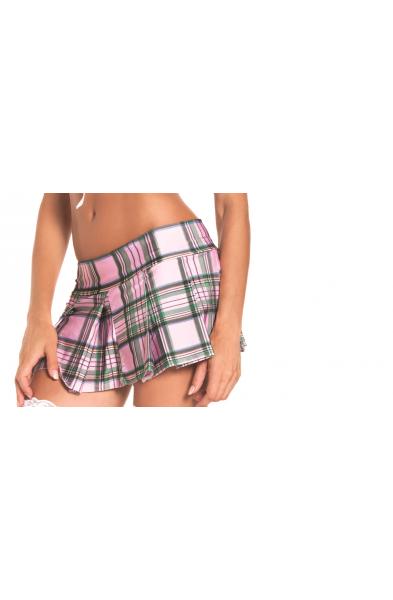 Pink Pleated School Girl Skirt - Small/ Medium