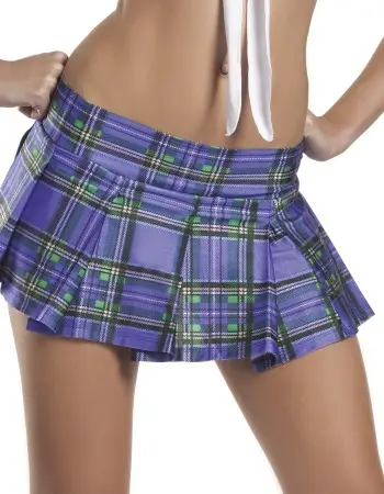 Plum Pleated School Girl Skirt - Medium/ Large