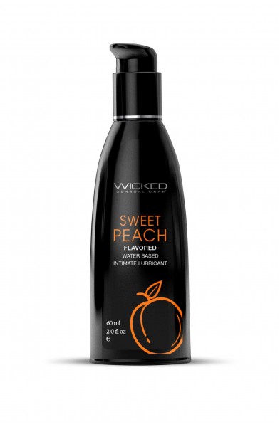 Aqua Sweet Peach Flavored Water Based Intimate  Lubricant - 2 Fl. Oz.