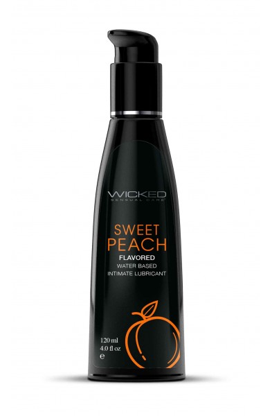 Aqua Sweet Peach Flavored Water Based Intimate  Lubricant - 4 Fl. Oz.