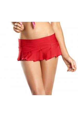 Red Pleated Mini Skirt - Small/ Medium