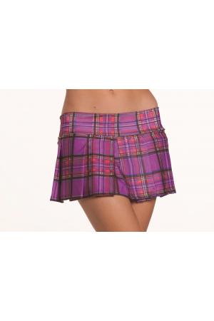 Purple Pleated School Girl Skirt - Medium/ Large