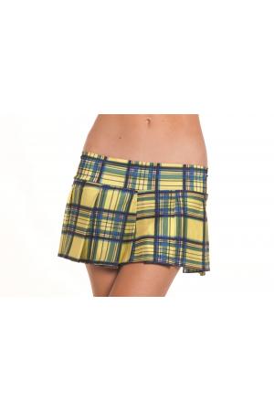 Yellow Pleated School Girl Skirt - Medium/ Large