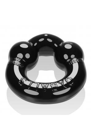 Ultraballs 2- Piece Cockring Set - Black & Clear