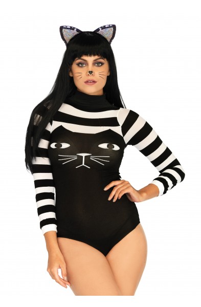 Striped Cat Bodysuit - One Size