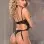 Cross Neck Mesh Teddy - Black - Small/ Medium