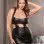 Scoop Neck Mini Dress - One Size - Plus Size -  Black