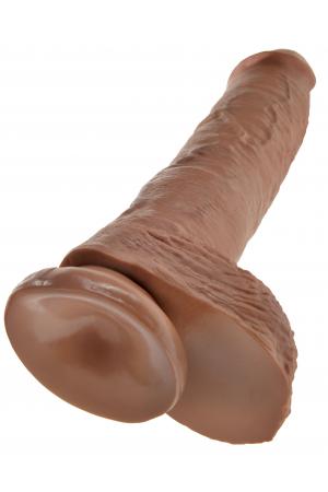 King Cock  10 Inch Cock With Balls  - Tan