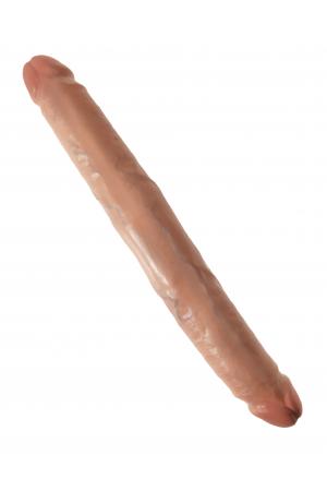 King Cock  12 Inch Slim Double Dildo - Tan