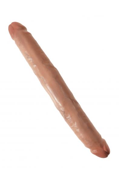 King Cock  12 Inch Slim Double Dildo - Tan