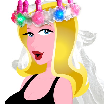 Bachelorette Party Favors Light-Up Pecker Veil