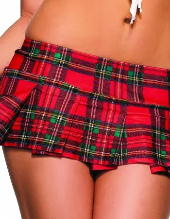 Red Pleated School Girl Skirt - Small/ Medium