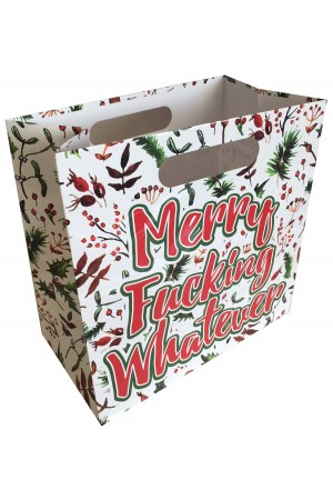 Merry Fucking Whatever - Gift Bag With Die Cut Handles