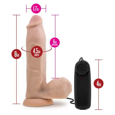X5 Plus 8" Vibrating Realistic Cock - Vanilla