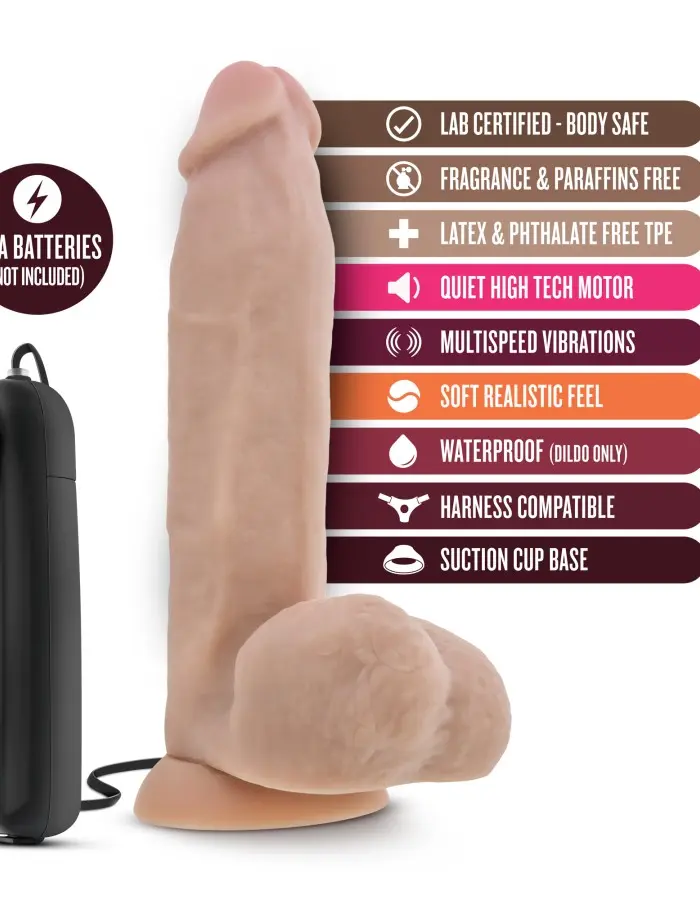 X5 Plus 8" Vibrating Realistic Cock - Vanilla