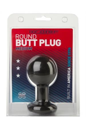 Round Butt Plug - Medium - Black