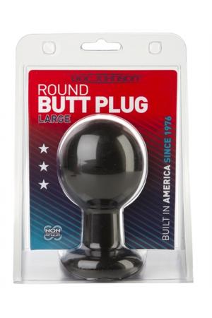 Round Butt Plug - Large - Black