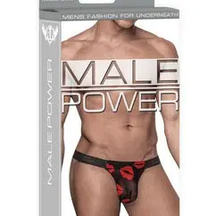 Kiss Me - Micro Thong v - Small/ Medium - Sheer Lips