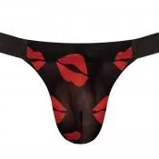 Kiss Me - Micro Thong v - Small/ Medium - Sheer Lips