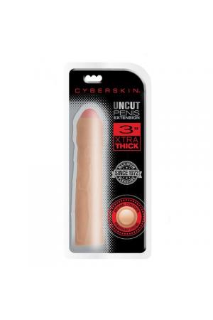 Cyberskin 3 In. Xtra Thick Uncut Transformer  Penis Extension - Light