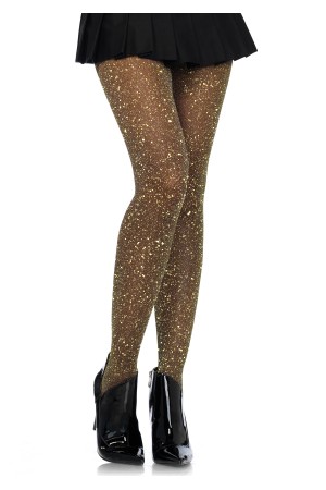 Lurex Tights - One Size - Black/ Gold