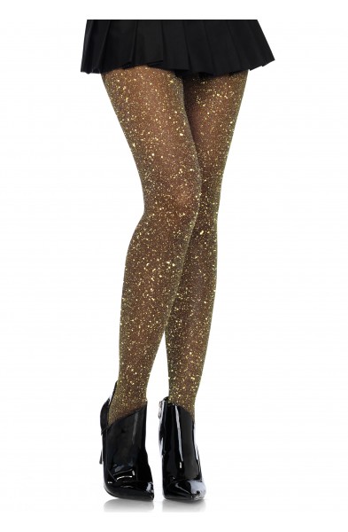 Lurex Tights - One Size - Black/ Gold