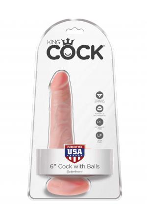 King Cock 6 Inch Cock With Balls - Light