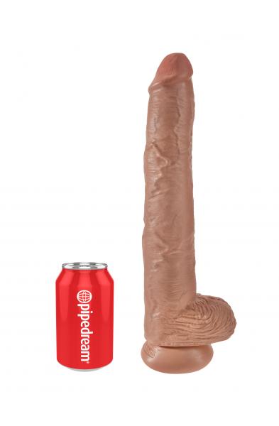 King Cock 14" Cock With Balls - Tan