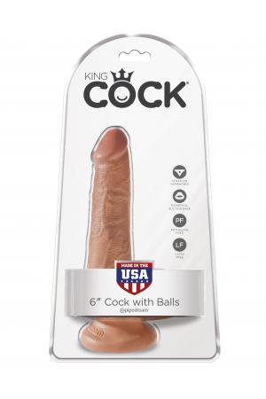 King Cock 6 Inch Cock With Balls - Tan