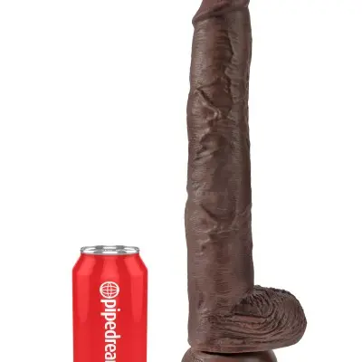King Cock 14 Inch Cock With Balls - Brown